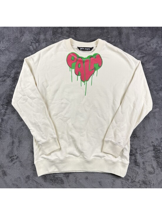 Palm Angels Other - Palm Angels Spray Heart Sweatshirt Off White MenXL Hype Logo Designer Streetwear